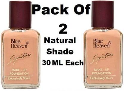 BLUE HEAVEN .SIGNATURE FOUNDATION COMBO Foundation (NATURAL) (brown, 30 ml Each) Pack Of 2 Foundation