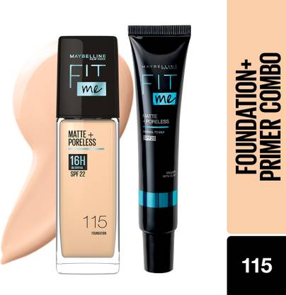 MAYBELLINE NEW YORK Flawless Base Duo - Fit Me Matte + Poreless Primer +  Foundation