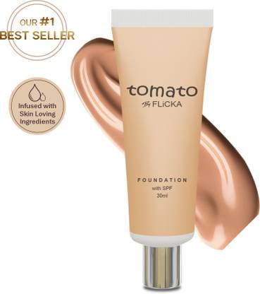 Flicka Tomato Foundation For Face Makeup, 04 Walnut, 30ml Foundation