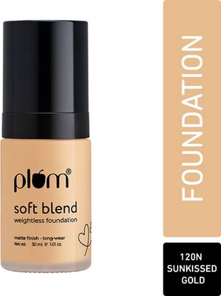 Plum Soft Blend Weightless Foundation | Matte Finish | Hydrating| Sunkissed Gold-120N Foundation