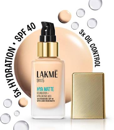 Lakmé 9to5 Hya Matte Foundation + Hyaluronic Acid Warm Light - 25ml Foundation