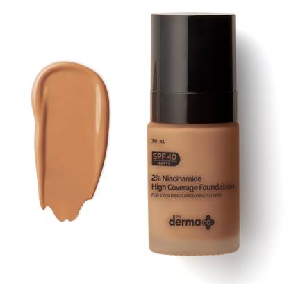 The Derma Co 2% Niacinamide High Coverage Foundation with 1% Hyaluronic Acid & SPF 40 PA+++ Foundation