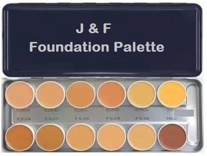 J & F Premium Quality 12 Colors Foundation Palette Foundation