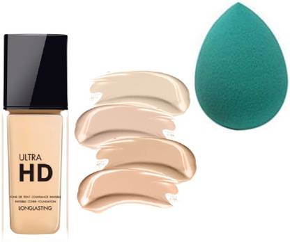 WECHARMERZ Ultra HD Cream Foundation With Makeup Puff For Face Makeup Foundation