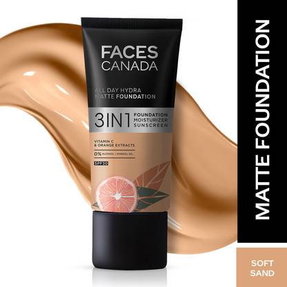 FACES CANADA All Day Hydra Matte | 3 in 1 Moisturizer + SPF 30 + Foundation