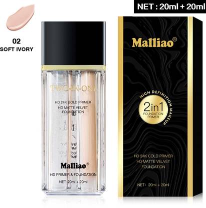 Malliao BEEMALIAO High Definition Makeup 2 in 1 With Primer HD Matte Velvet Soft Ivory Foundation