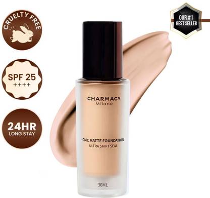 charmacy milano Foundation 06 | 24Hr Wear, SPF25, Waterproof, Full Coverage, Matte Finish Foundation