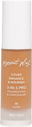 Pigment Play 3-In-1 Foundation+Concealer Cover-Enhance Nourish Get Smooth Prefect Party Look Foundation