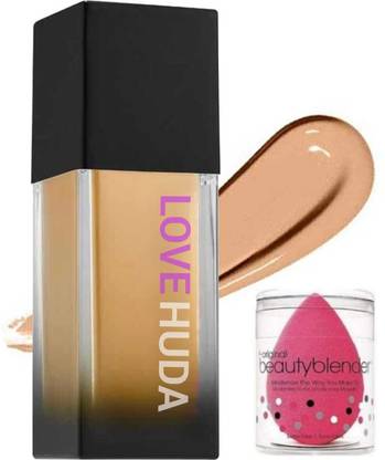 LOVE HUDA Professional Long Lasting Skin Finish High Coverage Matte Foundation Blender Foundation