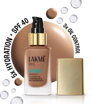 Lakmé 9to5 Hya Matte Foundation + Hyaluronic Acid Cool Cocoa - 25ml Foundation