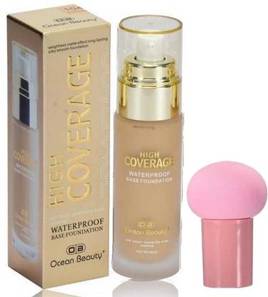 OCEAN BEAUTY Waterproof Long Lasting HD Full High Coverage Matte Finish  Foundation