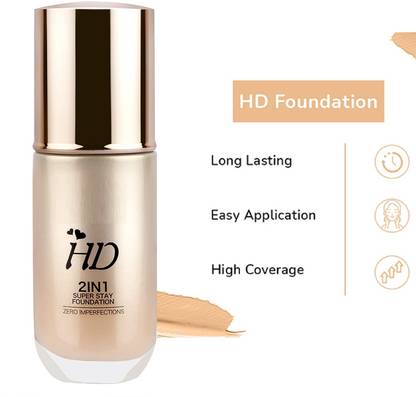 HUZURLU HD 2 IN 1 Nutration Creamy Skin Lotion Foundation -Ivory Foundation