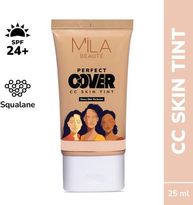 MILA BEAUTÉ Perfect Cover CC Cream with SPF 24+ I Light Makeup with Natural Coverage Foundation