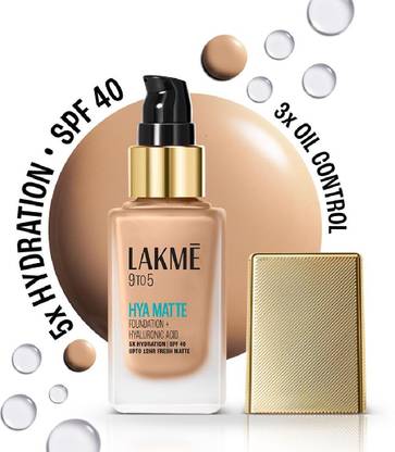 Lakmé 9to5 Hya Matte Foundation + Hyaluronic Acid Neutral Nude - 25ml Foundation
