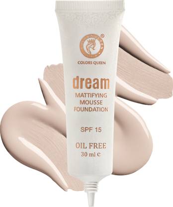 COLORS QUEEN Dream Mattifying Mousse Foundation Oil Free Matte Finish Foundation with SPF-15 Foundation
