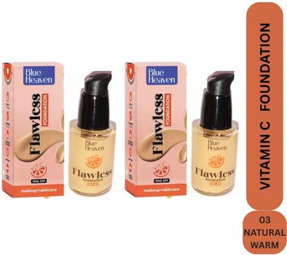BLUE HEAVEN FLAWLESS VITAMIN C LIQUID FOUNDATION 30ML EACH PACK OF 2 Foundation