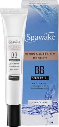 Spawake Moisture Glow BB Cream 02 Natural Beige with SPF27/PA+++,All Skin Types,30g Foundation