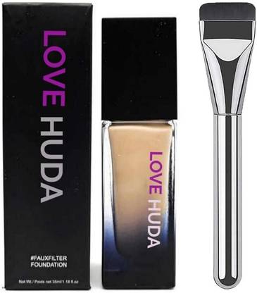LOVE HUDA Waterproof Liquid Finish HD Full Coverage Matte Finish Foundation Cream 24 Hours Foundation