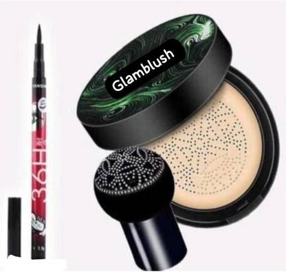 glamblush Makeup 3 in 1 Air Cushion CC and BB Cream Waterproof Foundation With Puff & 36H Foundation