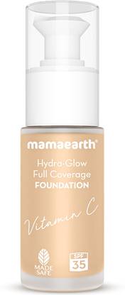 Mamaearth Hydra-Glow Full Coverage | Vitamin C & Turmeric | Gives 3X Instant Glow Foundation