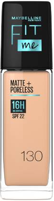 MAYBELLINE NEW YORK Matte+Poreless Liquid Foundation (With Pump & SPF 22), 130 Buff Beige Foundation