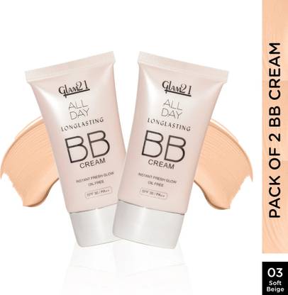 Glam21 BB Cream Longlasting Oil Free Sun Protection Formula | Non Greasy Creamy Texture Foundation