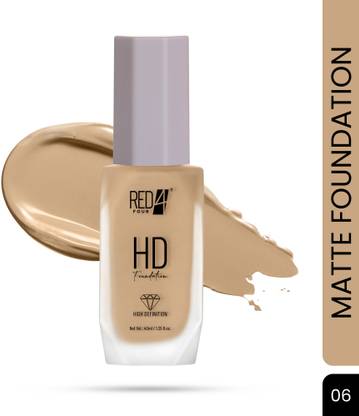 RED4 HD Foundation Long Lasting Full Coverage Waterproof Liquid Matte  Foundation