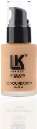 LK LOOK KOOL Foundation Full Coverage Waterproof Lightweight Ammonia-Free-(30 ML) Foundation