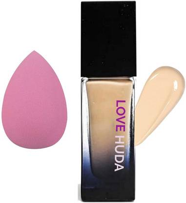 LOVE HUDA Waterproof HD Liquid Finish Full Coverage Matte Finish Foundation Cream 24 Hours Foundation