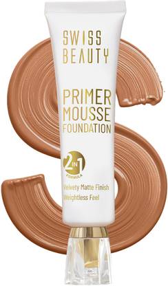 SWISS BEAUTY Primer Mousse Foundation - 30 ml, Light Almond Foundation