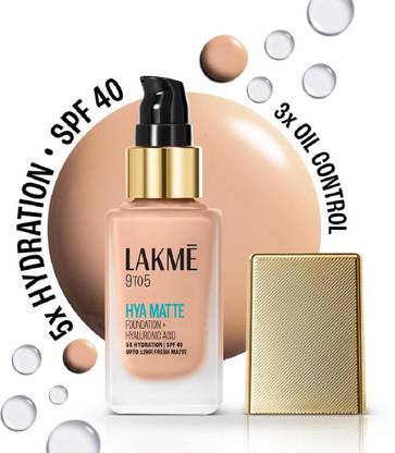 Lakmé 9to5 Hya Matte Foundation + Hyaluronic Acid Warm Sand - 25ml Foundation