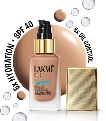 Lakmé 9to5 Hya Matte Foundation + Hyaluronic Acid Neutral Honey - 25ml Foundation