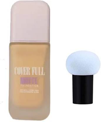 Facejewel Photogenic Flawless Finish Oil Free waterproof Foundation With Mushroom Puff Foundation