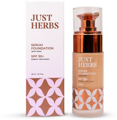 Just Herbs Dewy Finish Full Coverage Waterproof Serum Foundation For Makeup with SPF 30+ Foundation