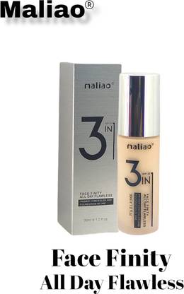 maliao Face Finity Primer Concealer and Foundation 3 in 1 All Day Flawless SPF 20 Foundation