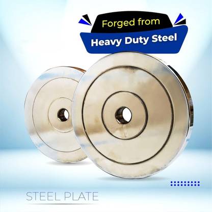 YMD Pair of 2KGx2Pc 3KGx2Pc Steel Gym Plates, Steel Weight Plates, Dumbbell Plates Silver Weight Plate