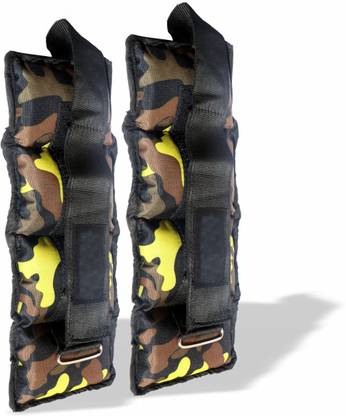 ARTINO Ankle Weights 3 kg (1.5 kg Each x 2 Pc), Adjustable Strap Camouflage Black Ankle Weight
