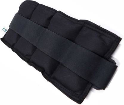 Physiotrack Weight Cuffs Fitness Routines, Jogging& Secure Weights (1.5 kg) Free Size Black Black Ankle & Wrist Weight