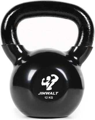 JIMWALT The Indian Made Premium Half Coated Vinyl Cast Iron Black Kettlebell
