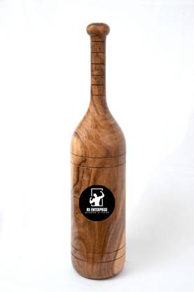 ZS Enterprises Bottle Shape Mugdar| Exercise Equipment Home Gym Full Body Workout with Polish Brown Indian Clubs