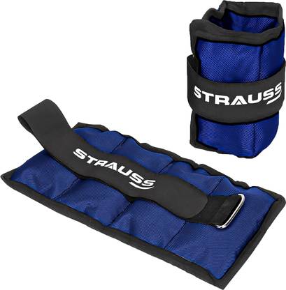 Strauss (0.5 Kg x 2) Ankle Weight | Wrist & Leg Weights Cuff, 0.5Kg Each, Pair Blue Ankle & Wrist Weight