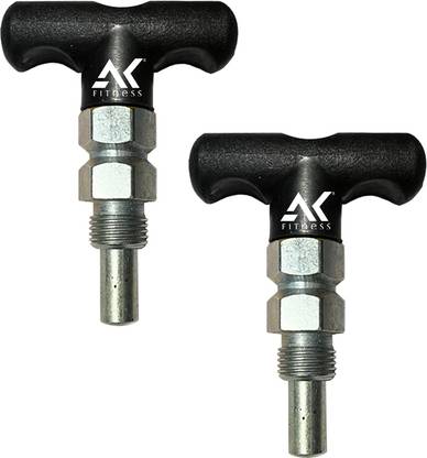 AKFITNESS Gym Machine Spring T Shape Catcher Lock/1 inch Nob 10MM 2 Pcs Black Black Bar Lock