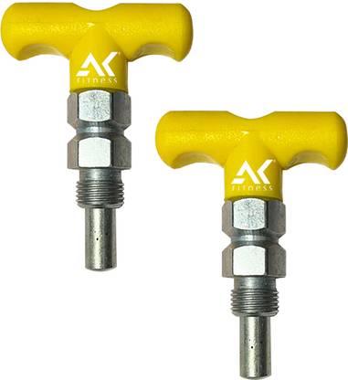 AKFITNESS Machine Spring T Shape Catcher Lock/1 inch Nob 10MM 2 Pcs Yellow Yellow Bar Lock