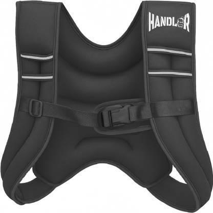 HANDLER Durable Weighted Vest for Men & Women with Reflective Stripe Workout Equipment Black Weight Vest