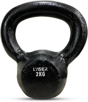 LYGER Kettlebell for Strength/Fitness/Kettle Bell for Home Gym Black Kettlebell