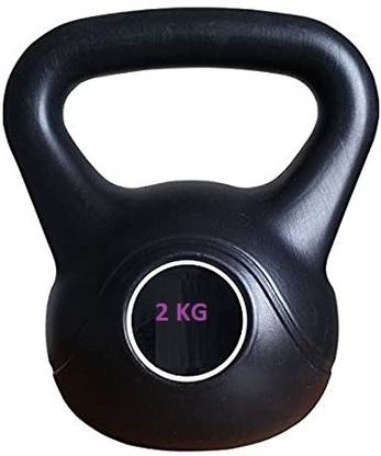 GYM KART Premium (2KG) Kettle bell Home & Gym Fitness Workout Black Kettlebell