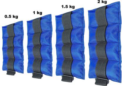 Tycoon Physio Solutions Physiotherapy Gym & Fitness Instrument Weight Cuffs 0.5kg,1kg,1.5kg,2kg Blue Ankle & Wrist Weight