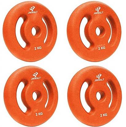 JIMWALT 8 kg Neoprene Coated Cast Iron Weight Plates Home Gym Combo