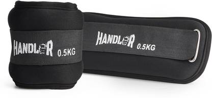 HANDLER Adjustable Neoprene Ankle Weights – Wrist & Leg Weights for Women 0.5 KG X 2 Black Ankle & Wrist Weight