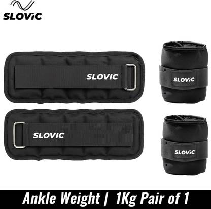 SLOVIC Ankle Weights With Adjustable Straps For All Fitness Levels | Pair Set Black Ankle Weight
